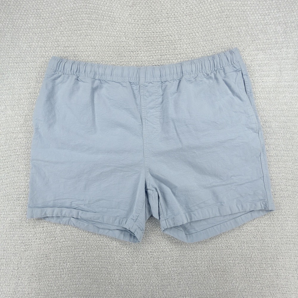 Free Fly Shorts Mens‎ XXL 42 Light Blue Bamboo Cotton 4" Elastic Waist Casual